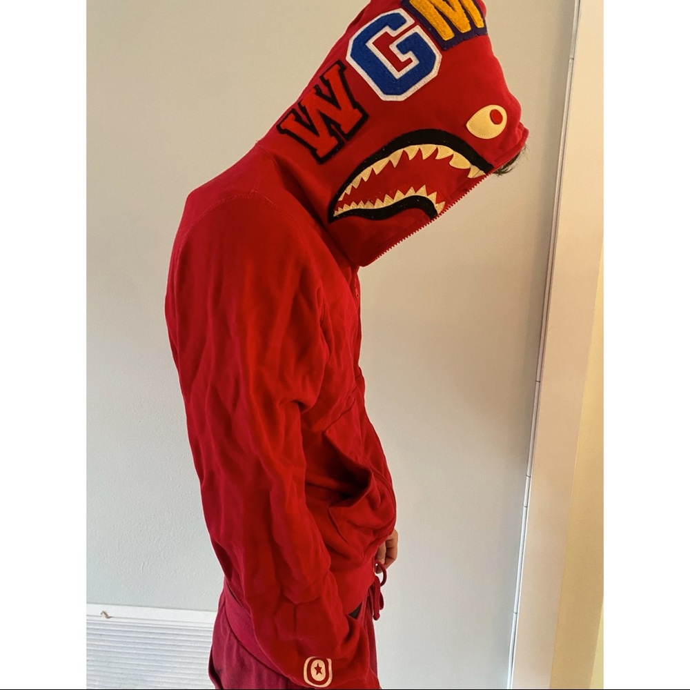 Vintage Red BAPE Hoodie, glow in the dark
